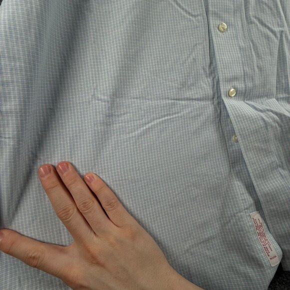 Brooks Brothers Non Iron Button Up Shirt Cotton Men 16.5 35 Madison Blue Check - Picture 15 of 16